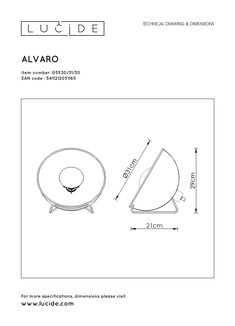 ALVARO Table lamp E27/40W 
